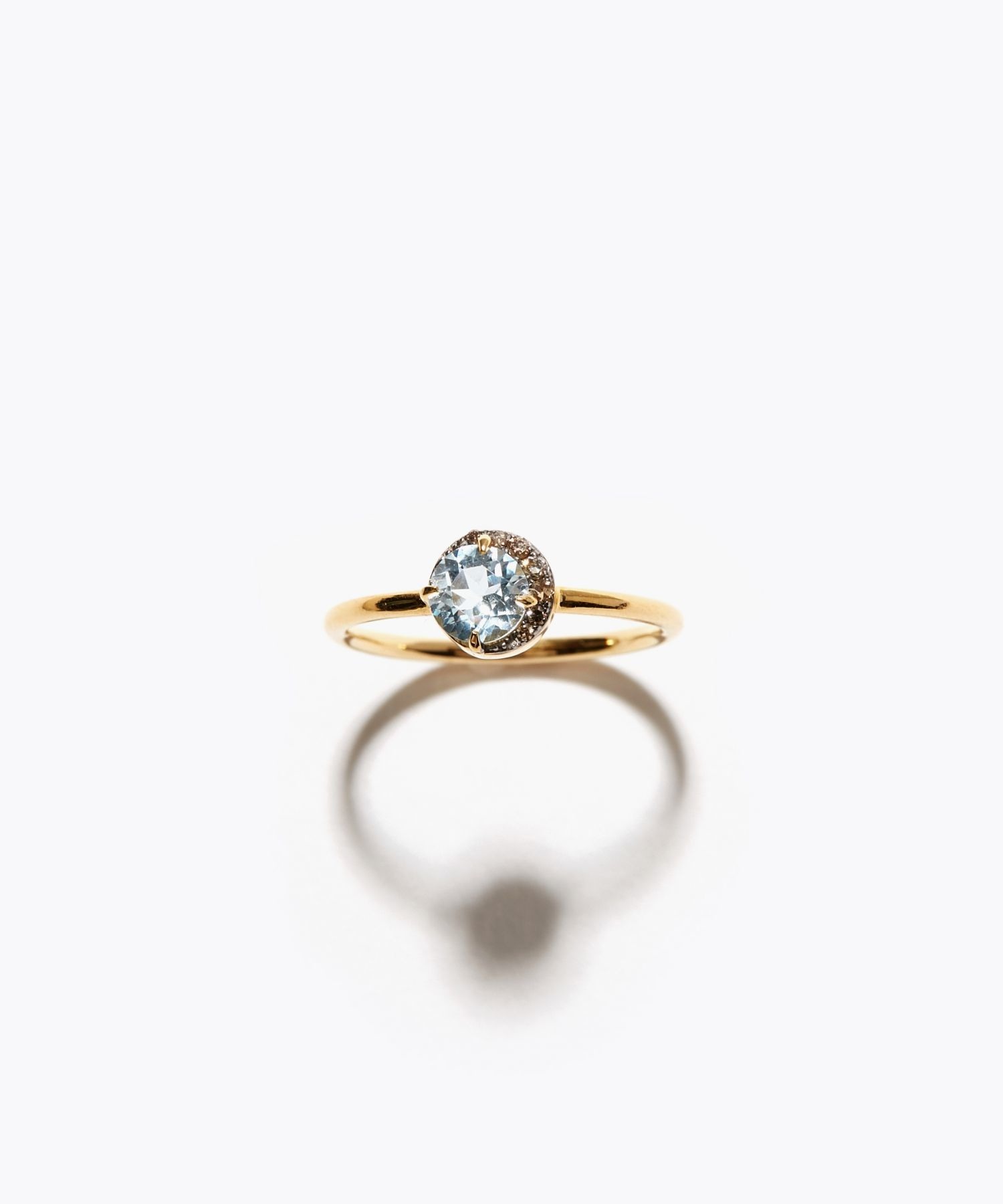 elafonisi] blue topaz pave new moon ring｜ARTIDA OUD（アルティーダ