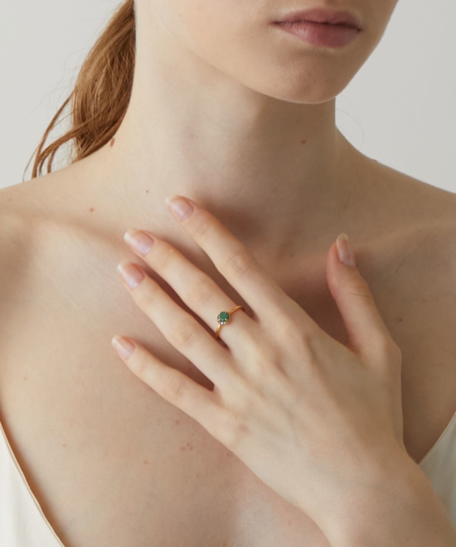 elafonisi] emerald new moon pave diamond ring｜ARTIDA OUD（アル