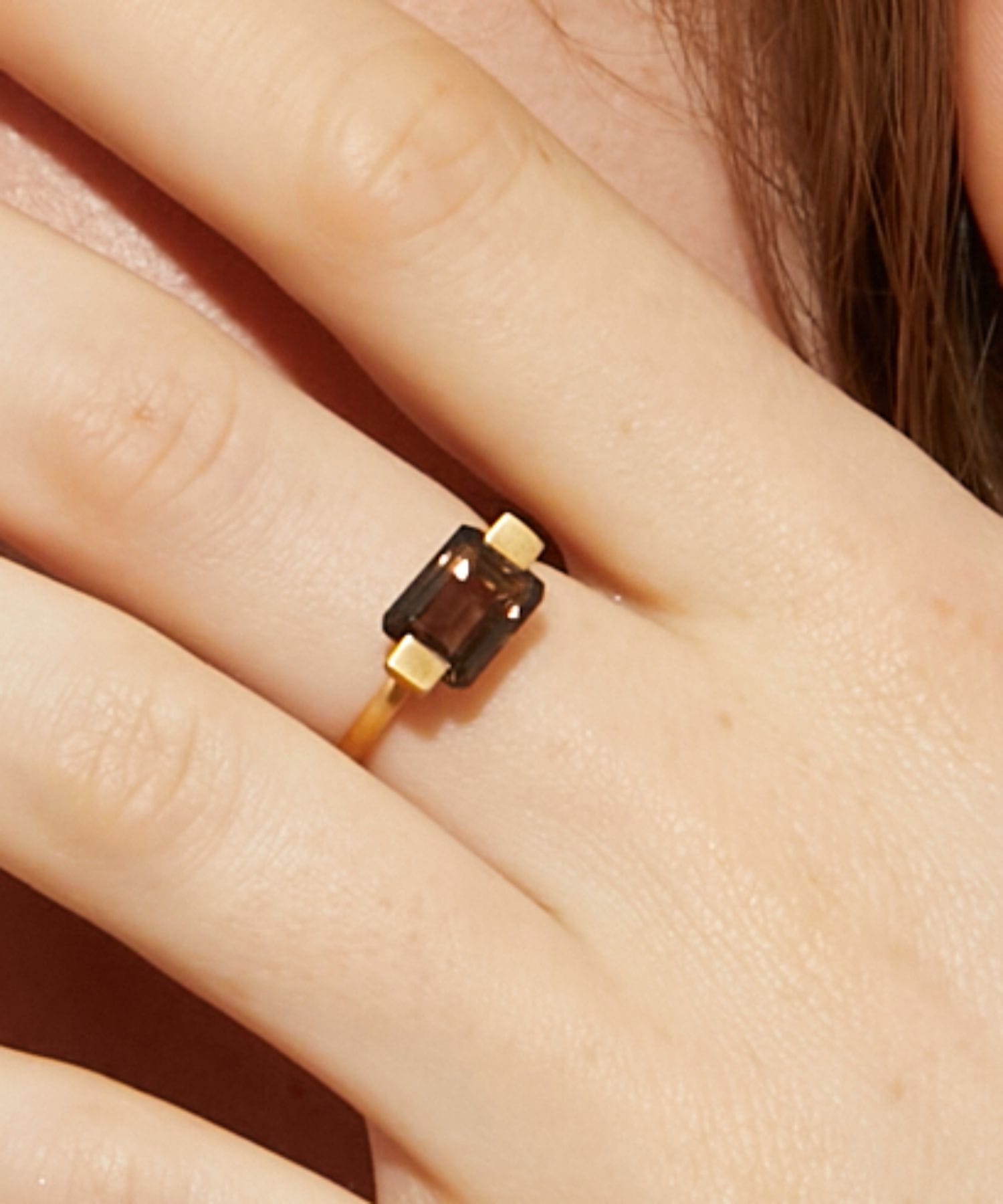 ancient] rectangle smoky quartz ring｜ARTIDA OUD（アルティーダ