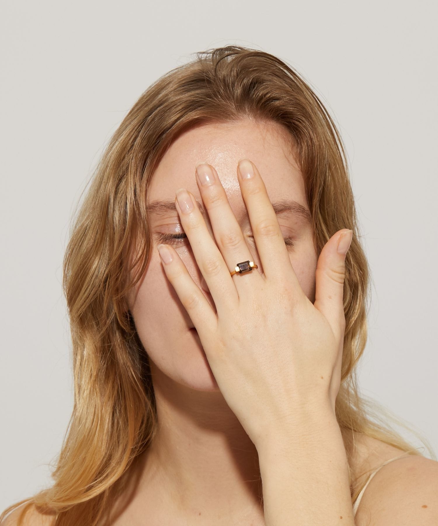 ancient] rectangle smoky quartz ring｜ARTIDA OUD（アルティーダ