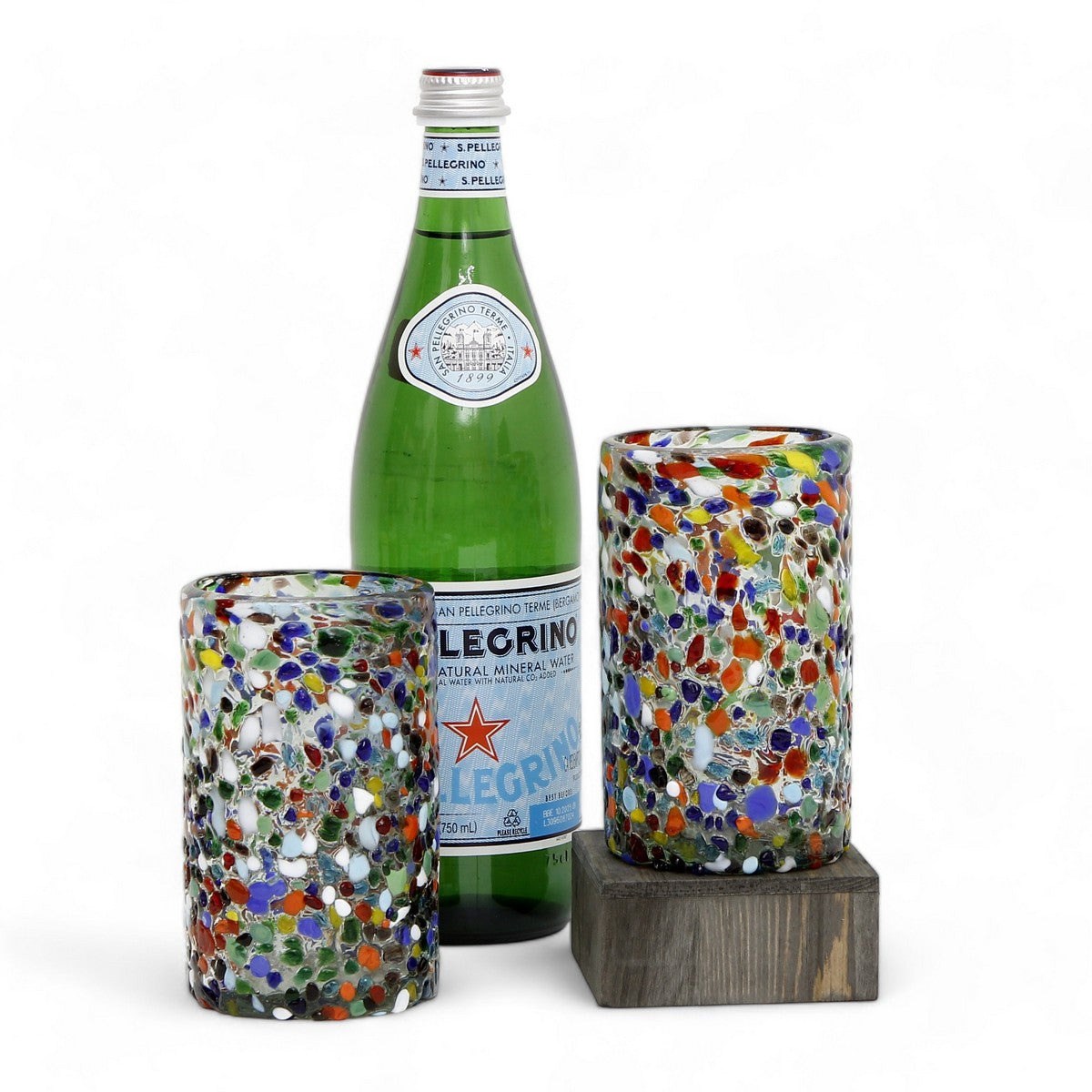 MURANO MURRINA: Murrina Style Murano Glass Tall Tumbler (14 Oz