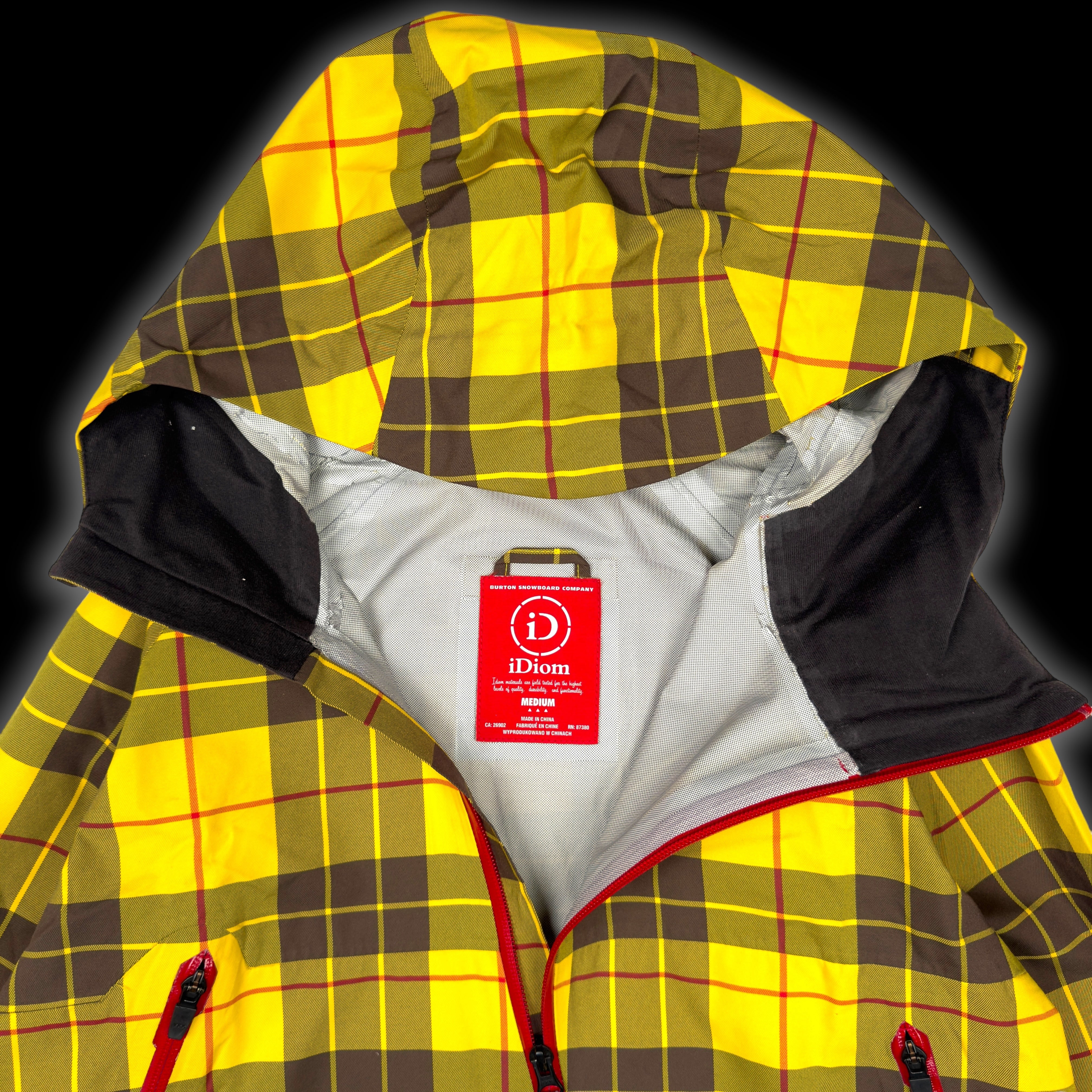 BURTON iDIOM SLANT 2.5L ASYMMETRIC JACKET - YELLOW TARTAN