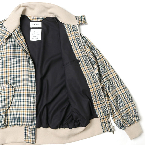 FIELDSMAN SHORT JACKET ORGANIC WOOL CHECK SERGE - MARKAWARE 「Area」