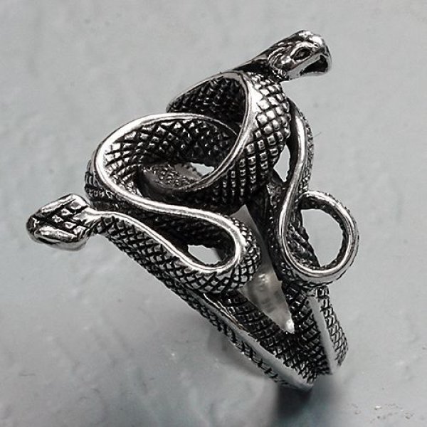 蛇/snake]ソカロ/[シルバーリング]ダブルスネーク・リング / ZOCALO