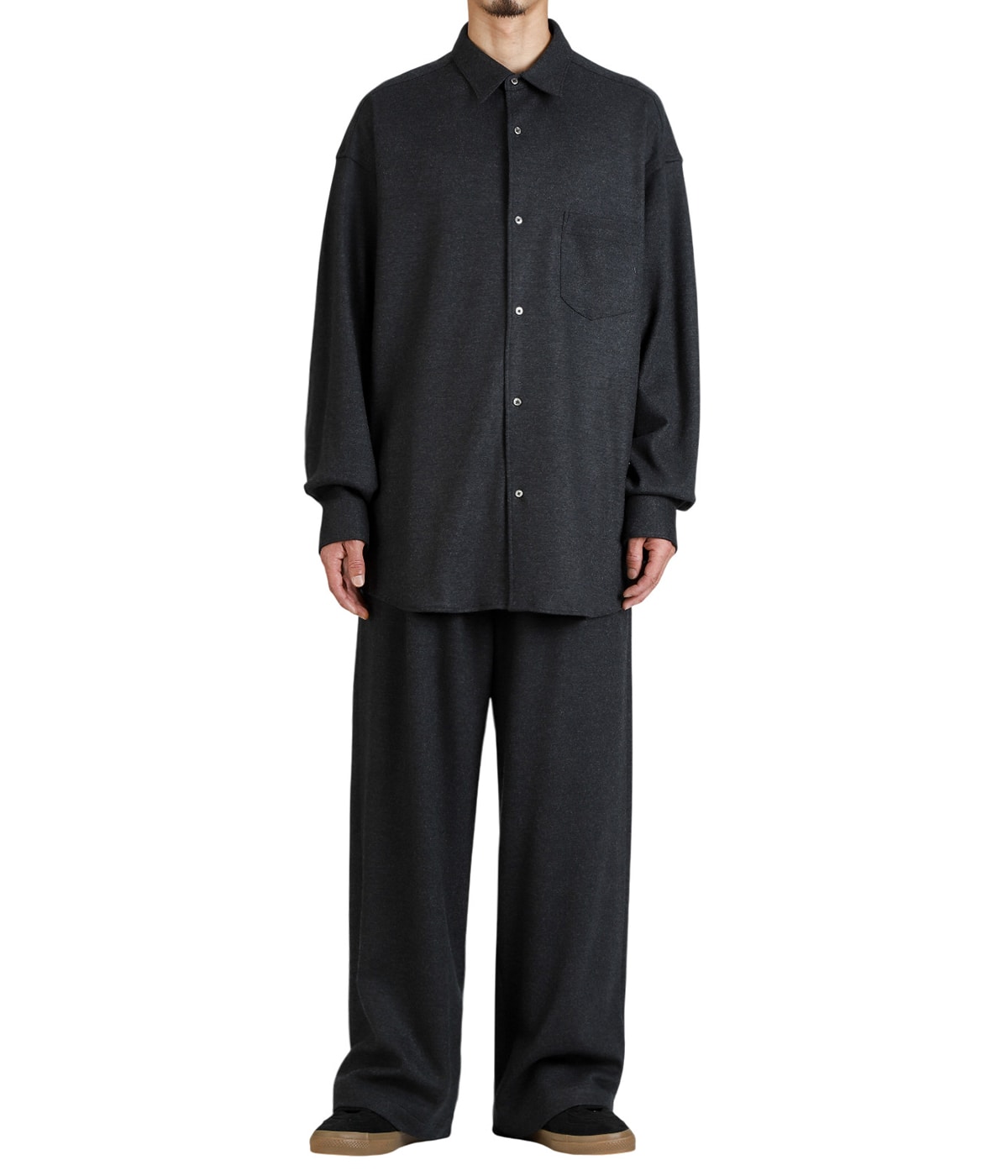 Wool Smooth Flannel Oversized Regular Collar Shirt | Graphpaper