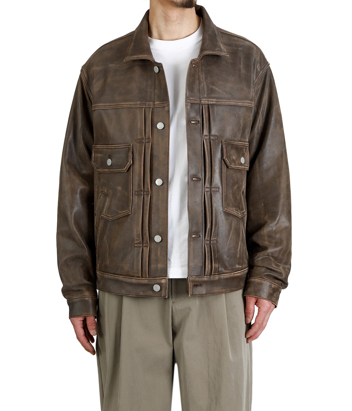 Cracked Leather Trucker Jacket | YOKE(ヨーク) / アウター レザー