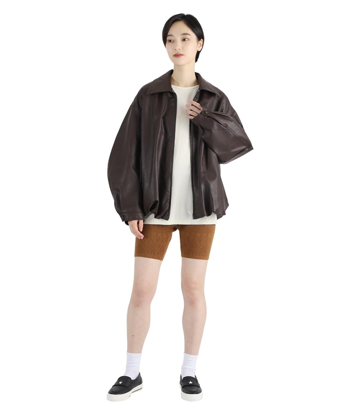 レディース】FAKE LEATHER BALLOON JACKET | CLANE(クラネ) / アウター