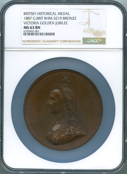 イギリス ヴィクトリア女王 ゴールデンジュビリー 1887年 銅メダル NGC