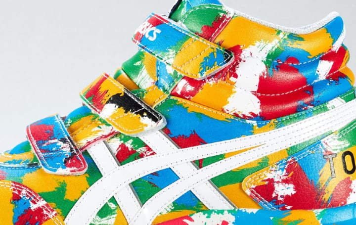 アシックス、オリンピックシンボルカラーを取り入れた 作業用靴