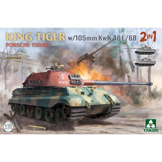 1/35 King Tiger Porsche Turret SdKfz.182 w/105mm KwK 46 L/68 Takom