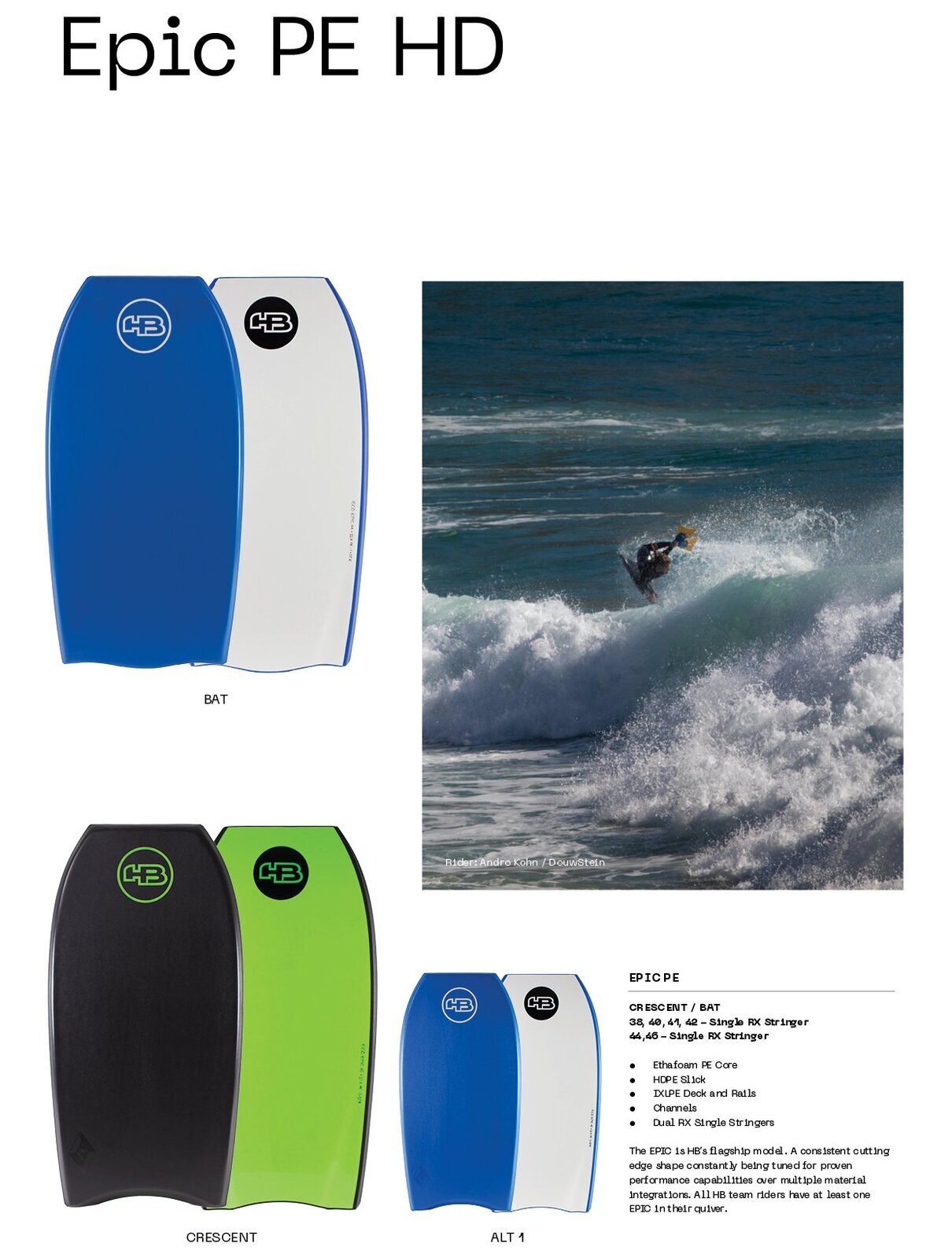 Hot Buttered Epic XL PE core bodyboard. This boogie board is