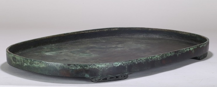 古銅渦文足楕円水盤 | 雨竹亭オンラインショップ