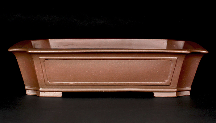 紫泥隅切額面長方鉢 | 盆栽、盆栽書籍、盆栽鉢の通販│近代出版