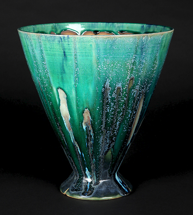 福茂緑釉馬上杯型鉢 | 盆栽、盆栽書籍、盆栽鉢の通販│近代出版