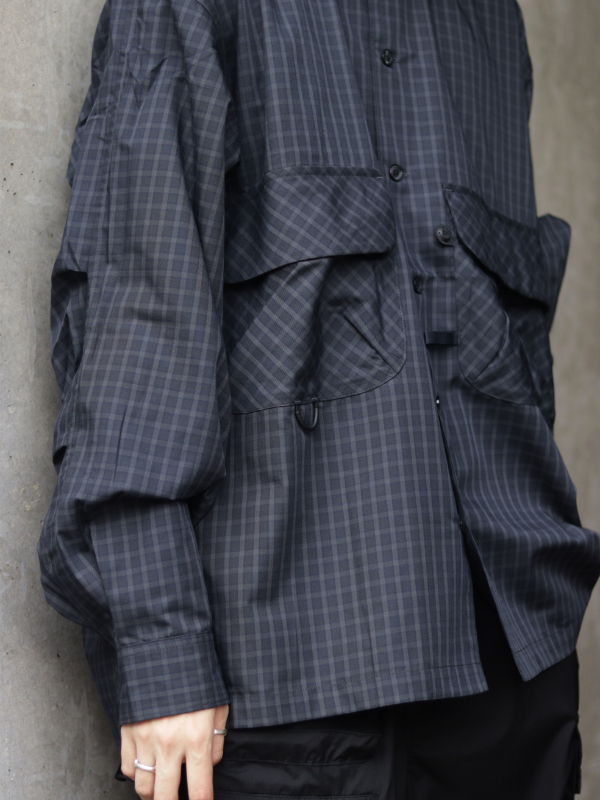 DAIWA PIER39 TECH SPORTS OPEN COLLAR SHIRT L/S PLAID - BOOMERANG