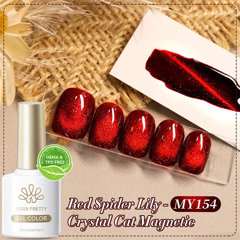 Colored Cat Magnetic Gel MY154 Red Spider Lily 10ml HEMA/TPO Free