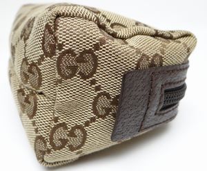 GUCCI グッチ 29596 GGキャンバス コスメポーチ ベージュ×ブラウン