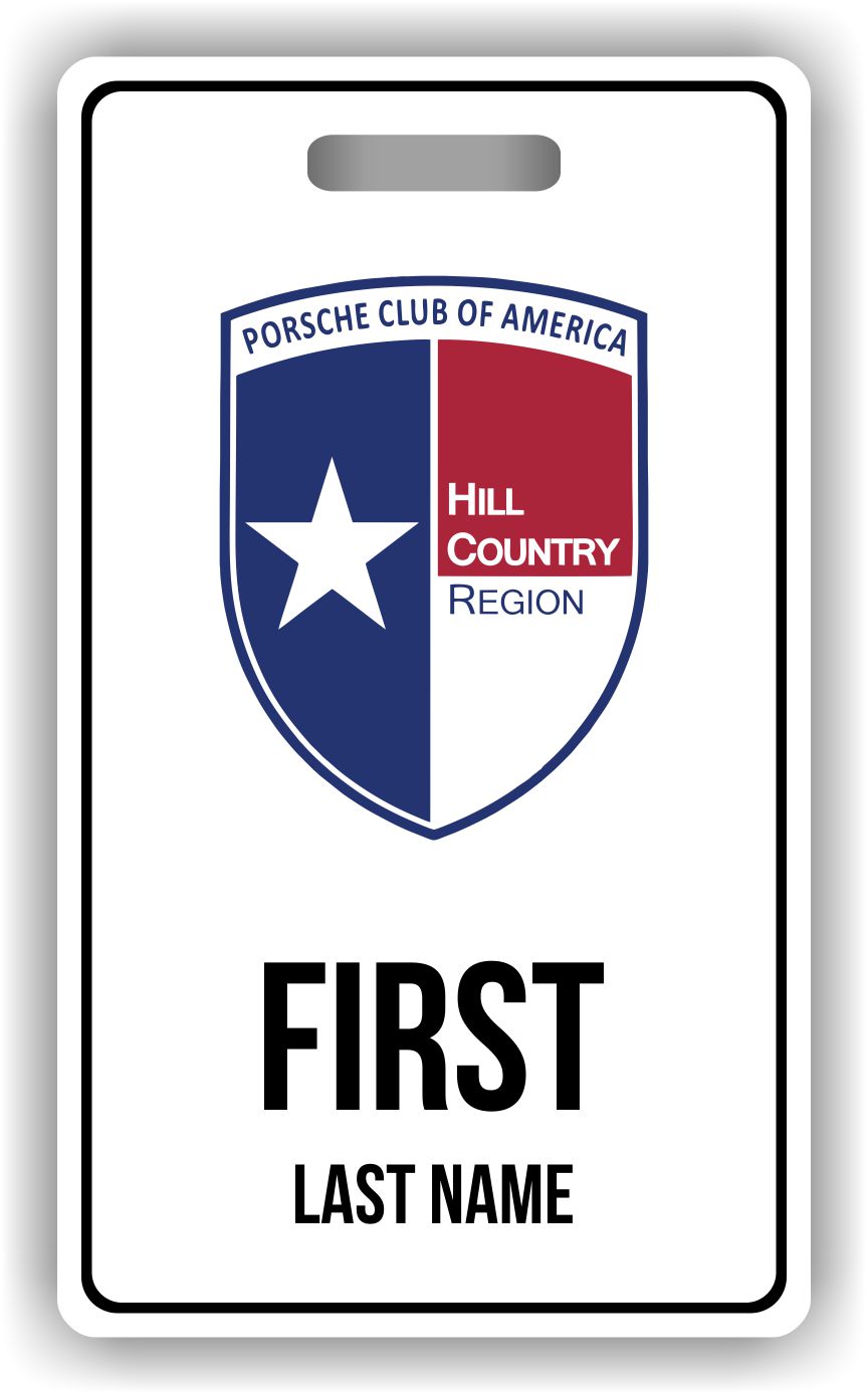 Two-Sided Porsche Club Name Tag with Lanyard-Porsche3