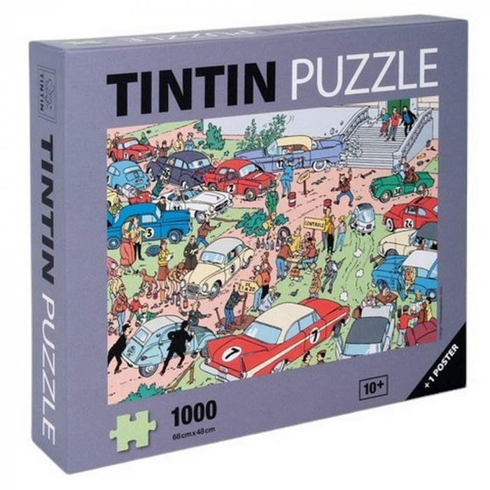 Tintin 1000 pieces puzzle, the Moulinsart Rally + Poster 68x48cm