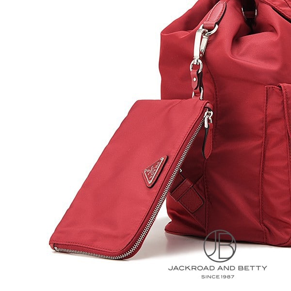 ナイロン ミディアム バックパック リュック レッド 赤[1BZ811 V44