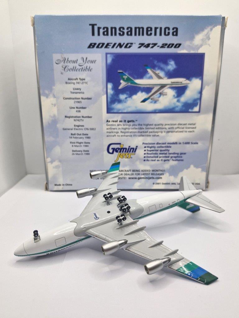 Gemini Jets 1:400 Transamerica Airlines N742TV Boeing 747-200