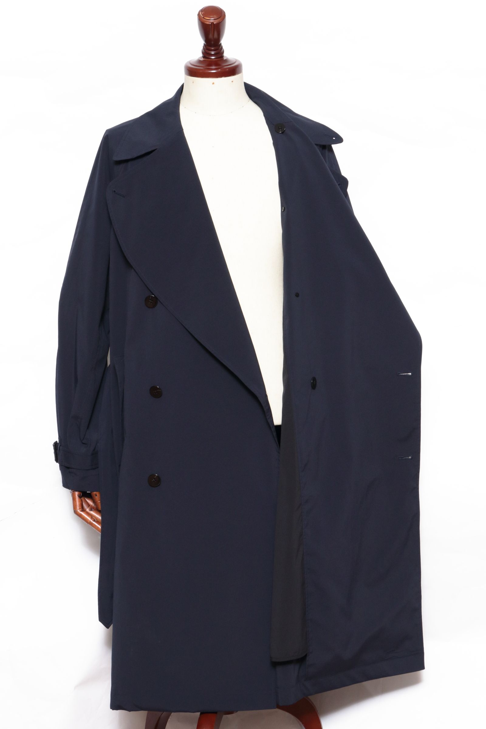 ES:S - 撥水ポリエステル タイプライター トレンチ / ネイビー | BEKKU