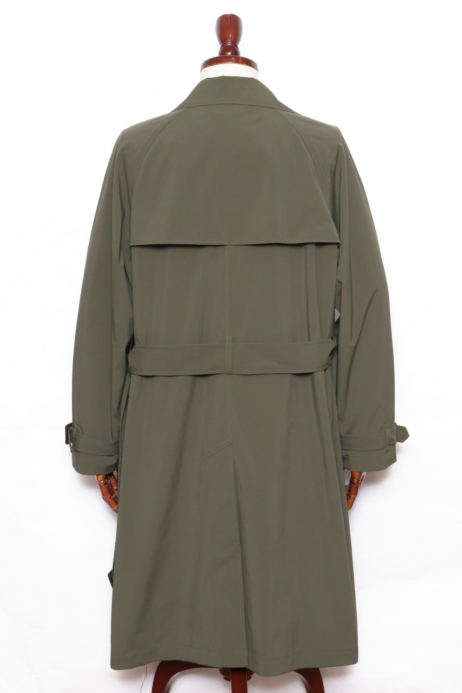 ES:S - 撥水ポリエステル タイプライター トレンチ / ダークオリーブ