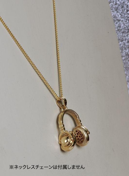 ヘッドホン ネックレス SV925 ペンダントトップ ゴールド 音楽モチーフ