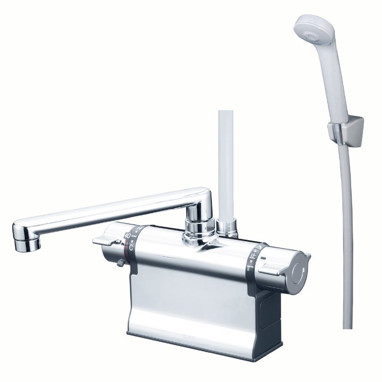 KF3011ZT｜KVK｜デッキ型サーモスタット式シャワー混合栓 吐水パイプ長