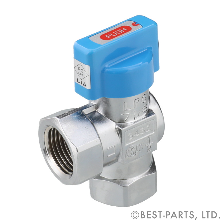 GB343Z-1/2L｜光陽産業｜LPガス用 L型可とう管ガス栓 Rc1/2×Rc1/2