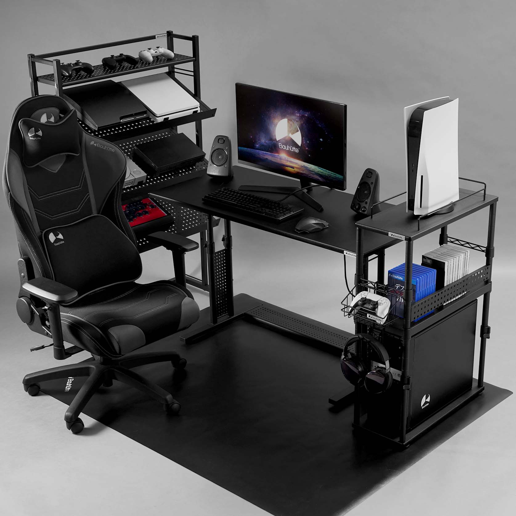 ゲーム機収納ラック ディスプレイタイプ BHS-600G-BK | Bauhütte®