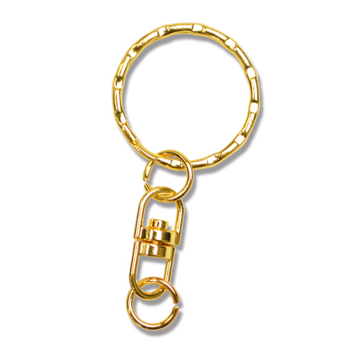 キーホルダー金具 波型ニコイル ゴールド色