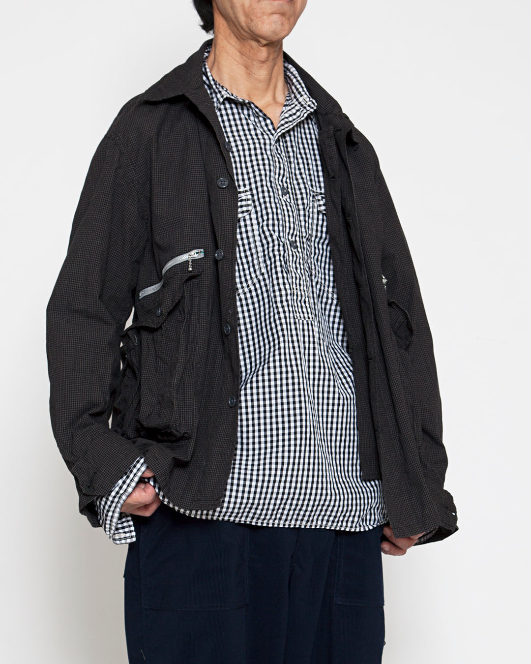 CSJ003・6POCKET JAC SHIRT / Black × White – THE CORONA UTILITY