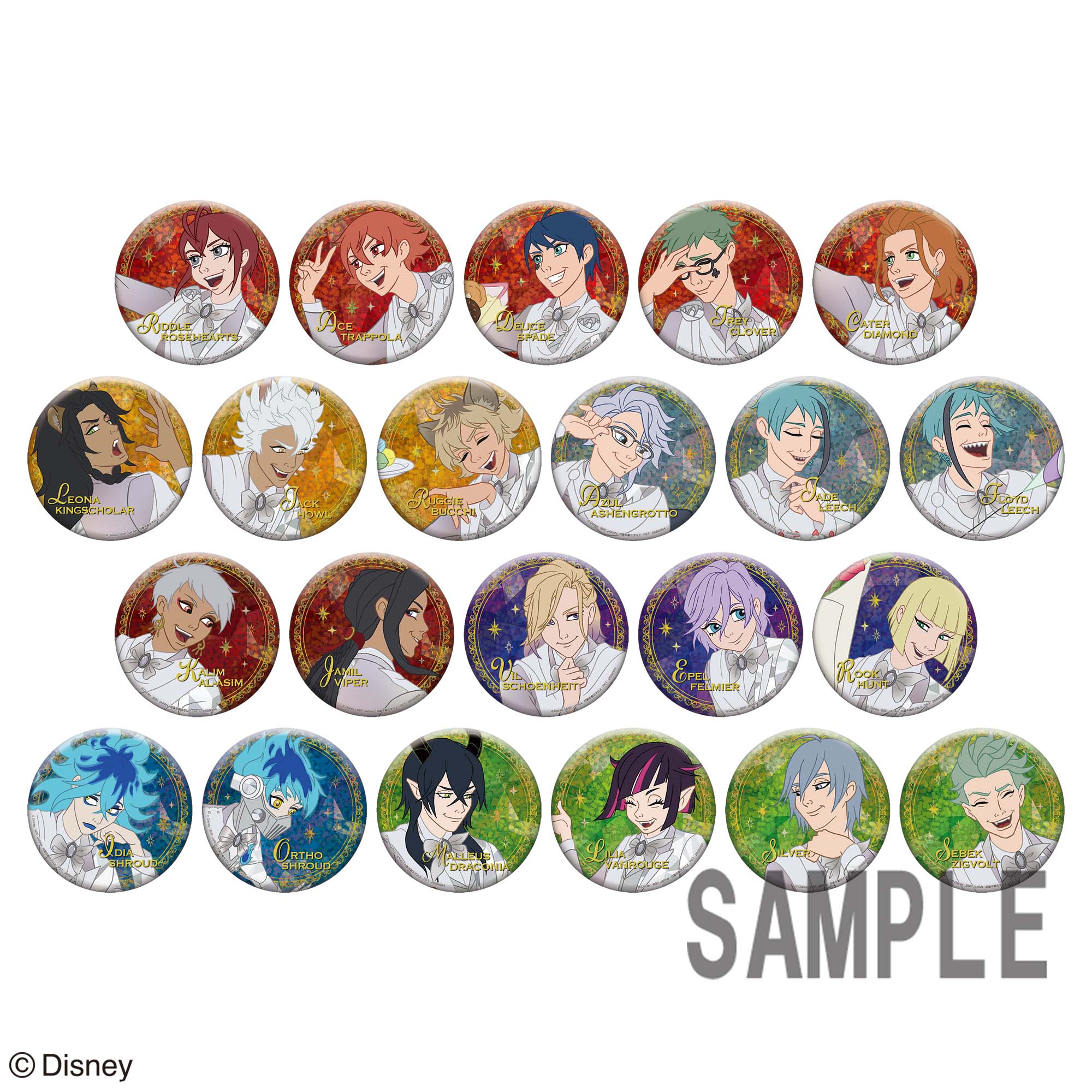 ディズニー ツイステッドワンダーランド ホログラム缶バッジ