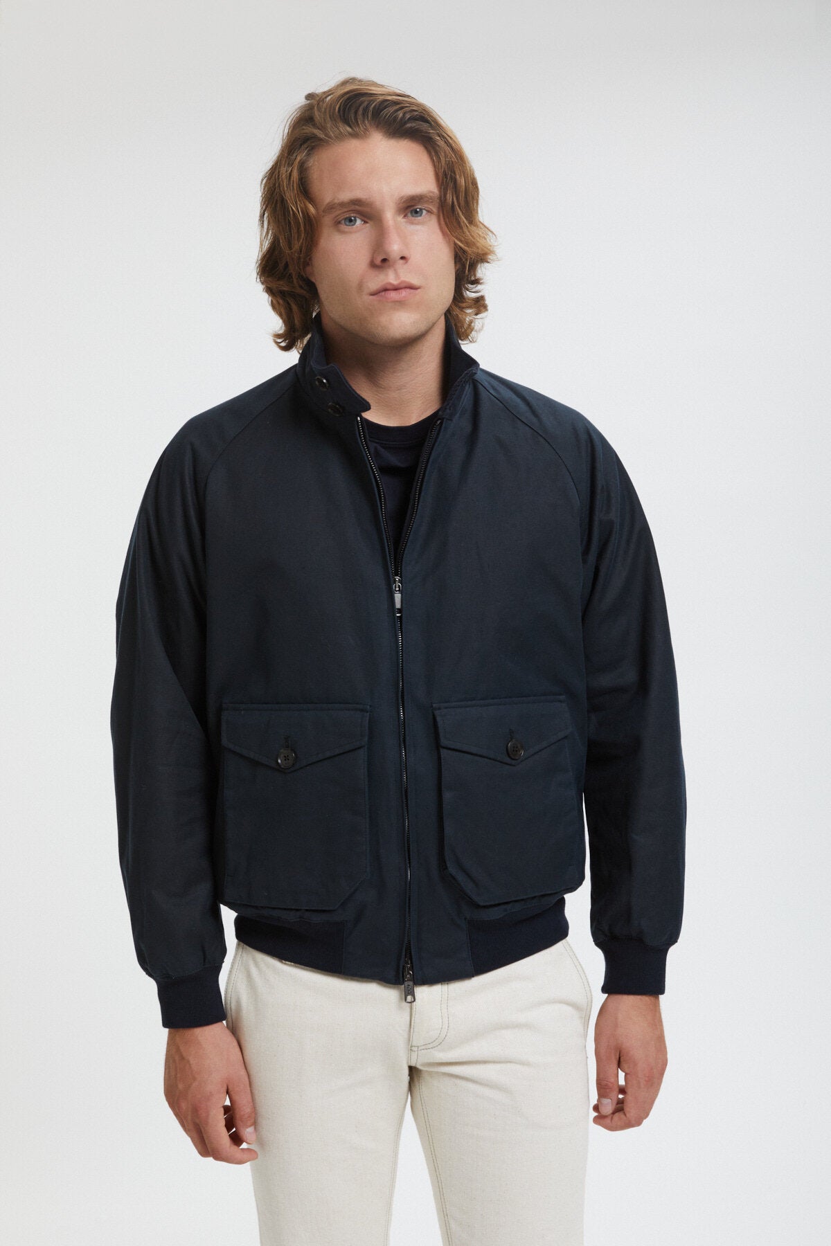 G9 Waxed Pocket Dark Navy | Baracuta