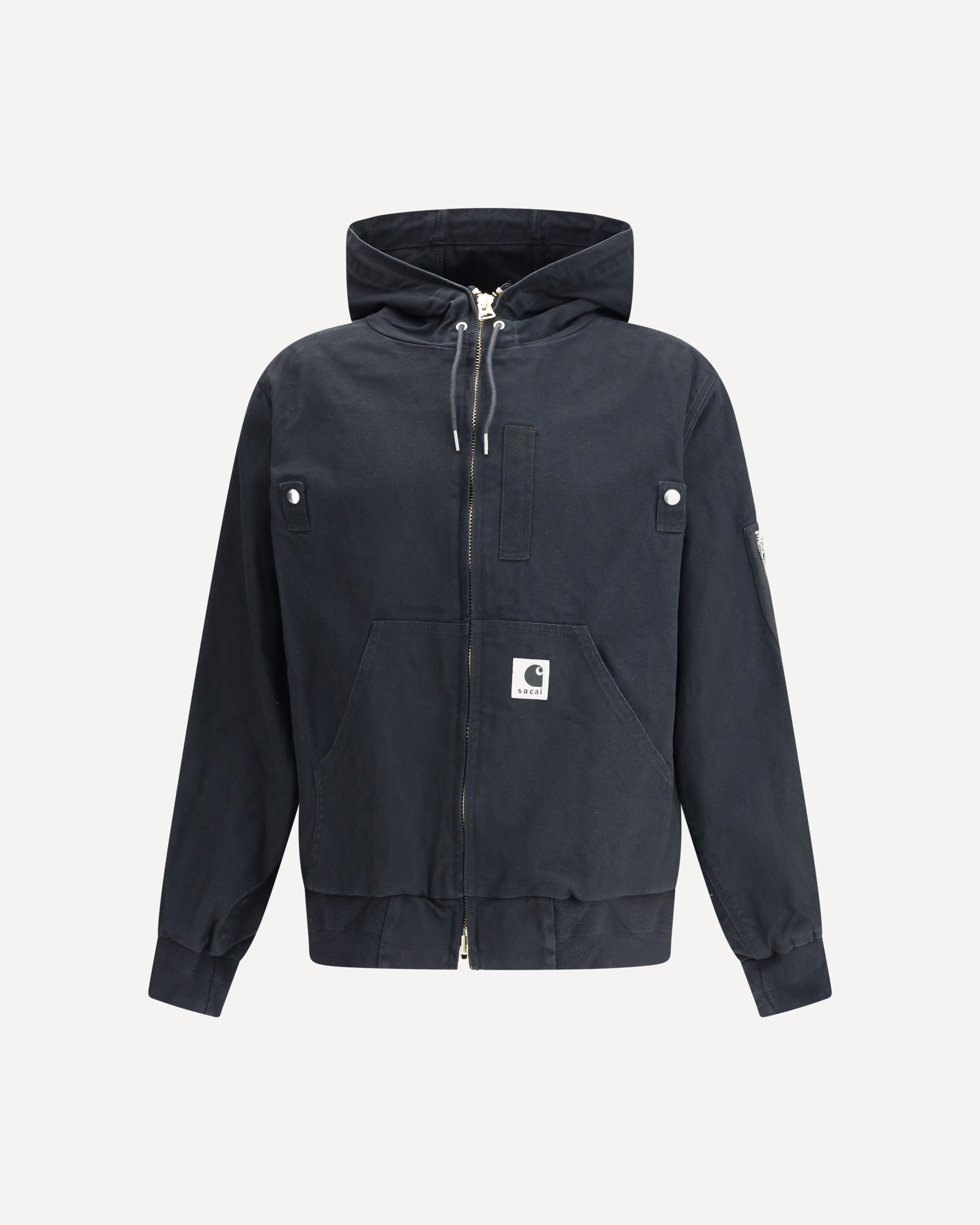 SACAI Washed Duck Hooded Blouson by Sacai x Carhartt WIP BLACK