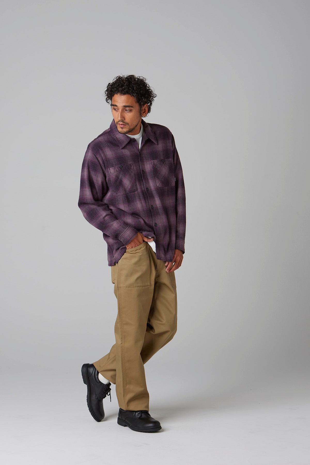OMBRE CHECK FLANNEL SHIRT – BLUCO. INC