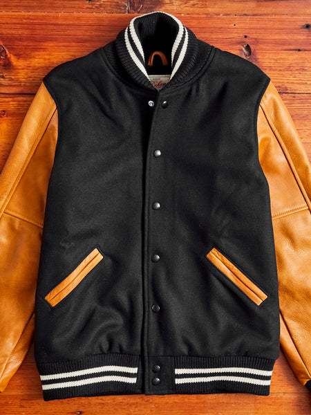 Varsity Jacket in Black Rust – Blue Owl Workshop