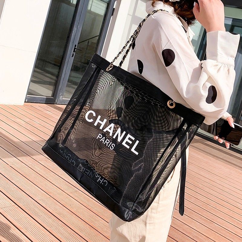 夏*つ様 CHANEL シャネル メッシュ トートバッグ＆ポーチ セット