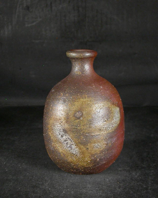 備前焼 登窯 備前市無形文化財 柴岡 紘一 共箱付き黄ゴマ徳利1 備前焼