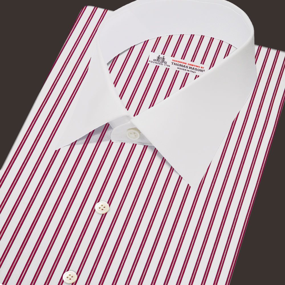 トーマスメイソン プレミアム赤×白ストライプ シャツ・レディース