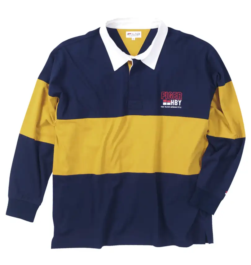 大きいサイズ 切替長袖ラガーシャツ | H by FIGER (エイチバイフィガー