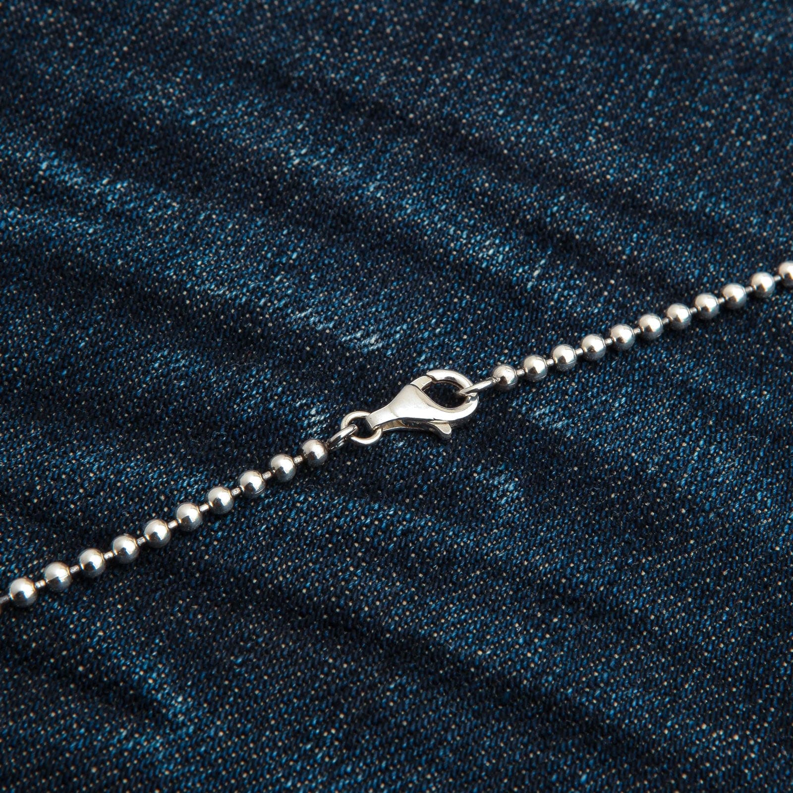 3mmスターリングシルバーボールチェーンネックレス - Bikerringshop