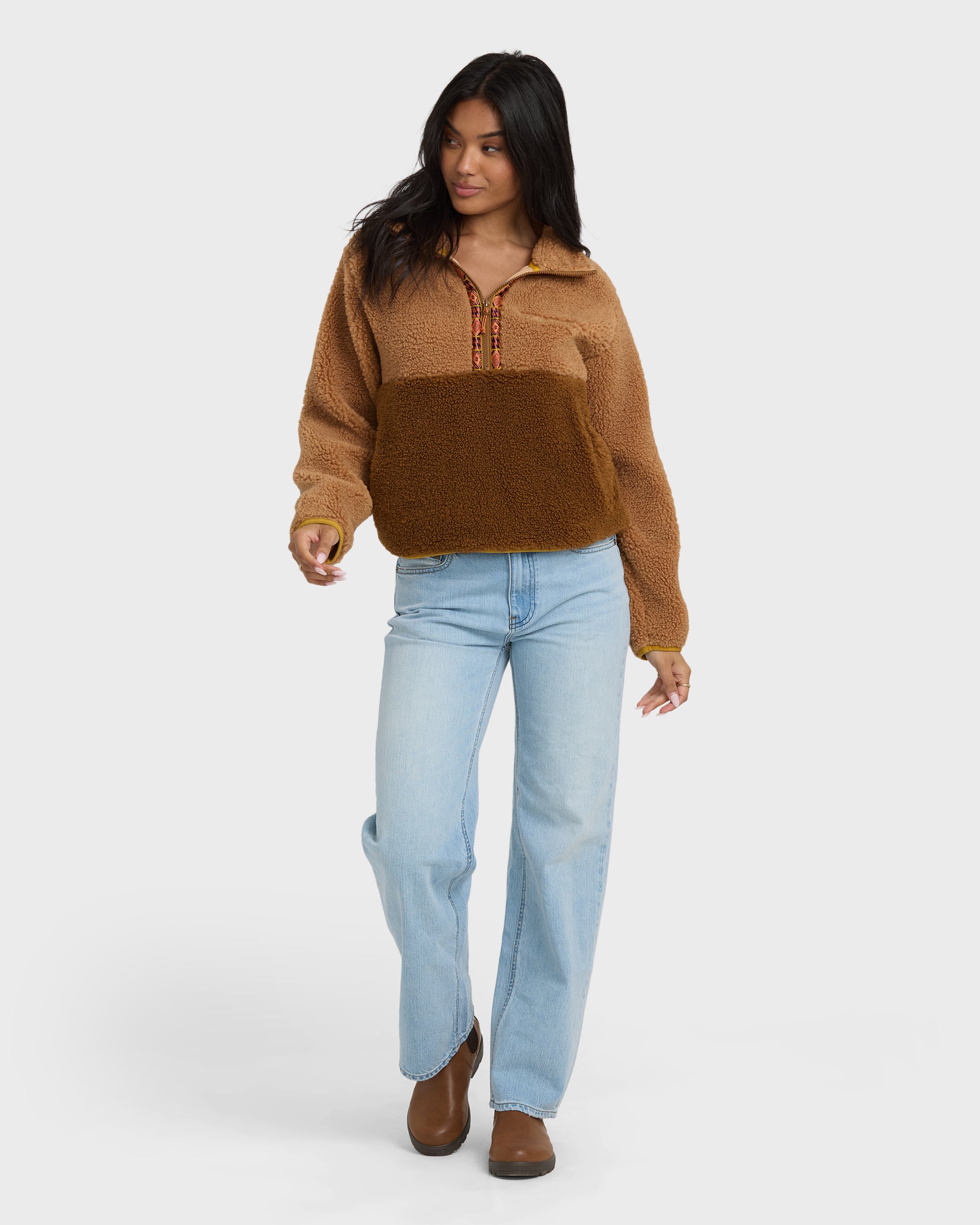 A/Div Horizon Mock Neck Half Zip Sweatshirt - Truffle | Billabong