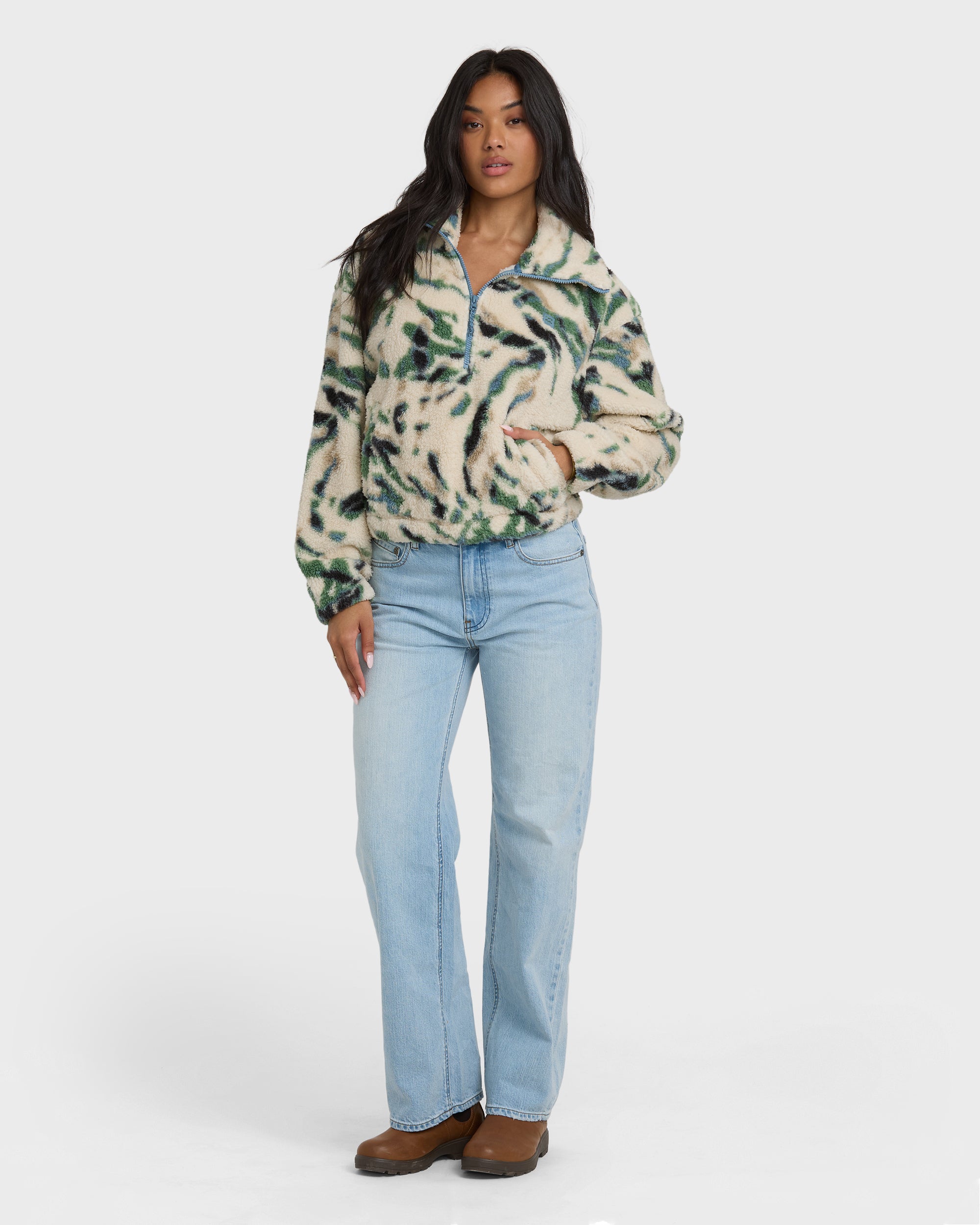 A/Div Barra Half Zip Sherpa Fleece - Whitecap | Billabong