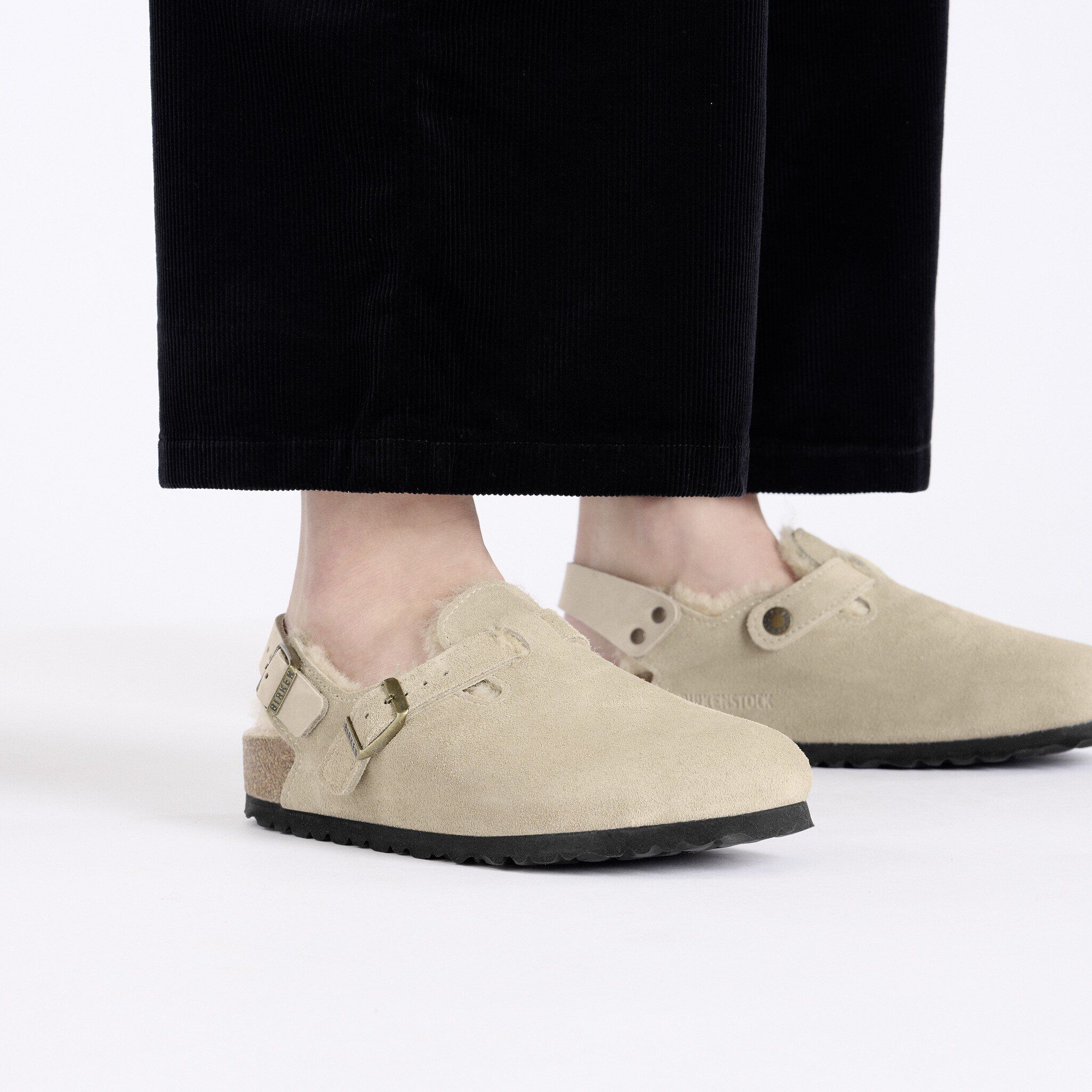 Tokio Shearling Suede Leather in Color Taupe | BIRKENSTOCK US