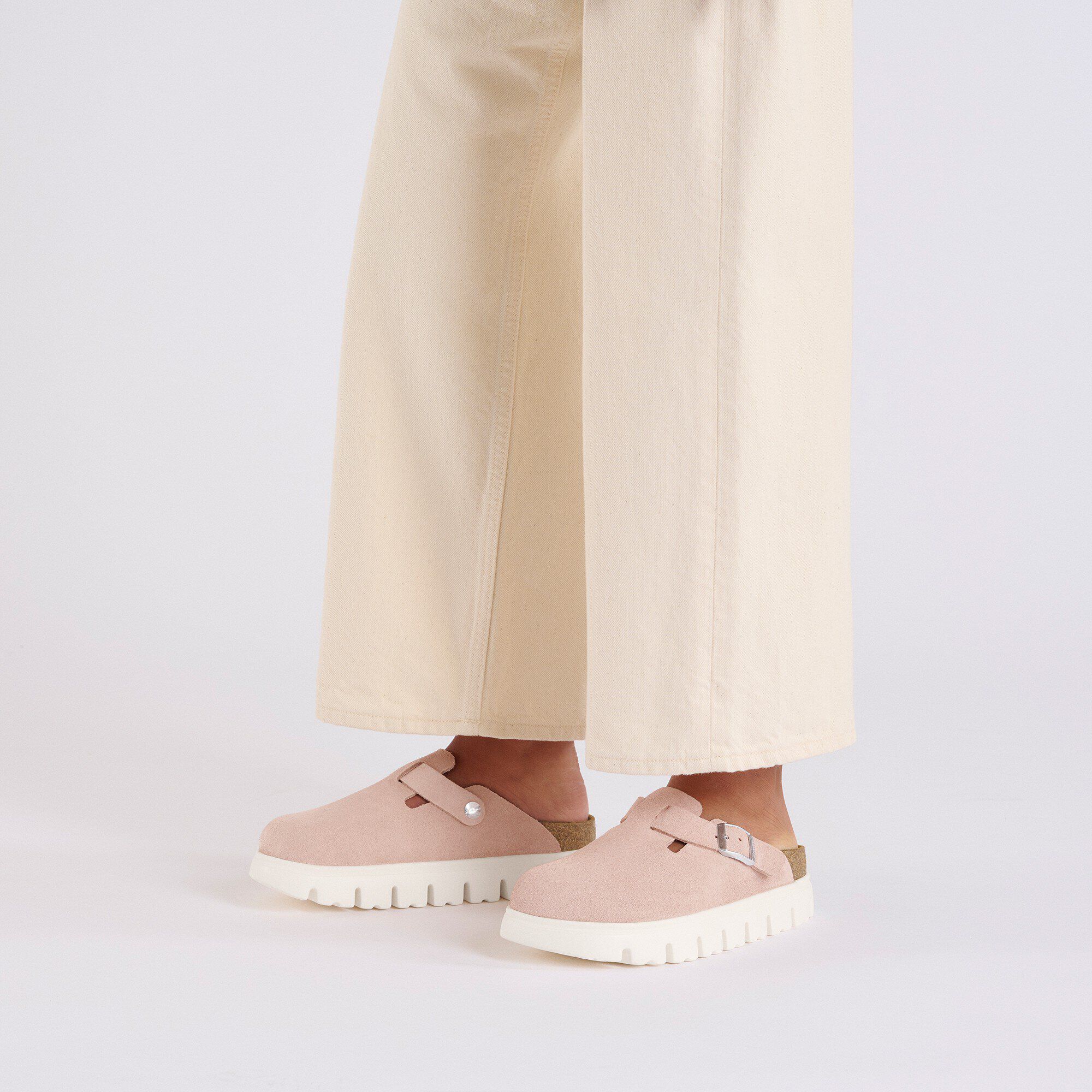 Boston Chunky Suede Leather in Color Light Rose | BIRKENSTOCK US