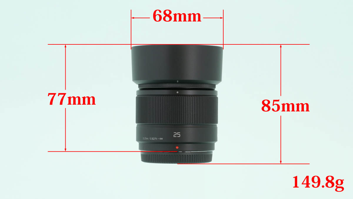 採寸] パナソニック G 25mm/F1.7 フード寸法など | 物欲、計測、カメラ