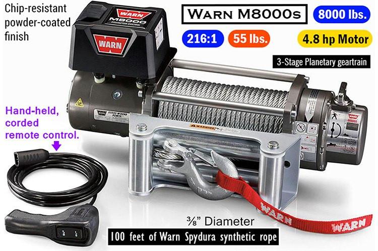 WARN 87800 M8000-s Truck Winch 8000 Lbs