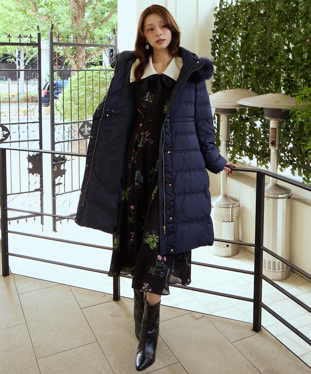 FOXファー付きミドルロングダウン